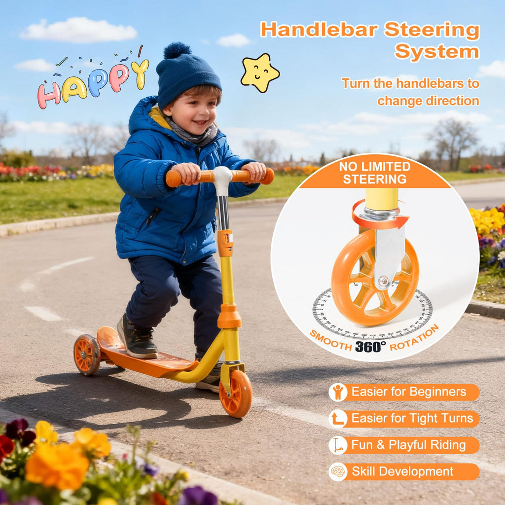 LED Light Up 3 Wheel Kids Scooter with Adjustable Handlebar W214366