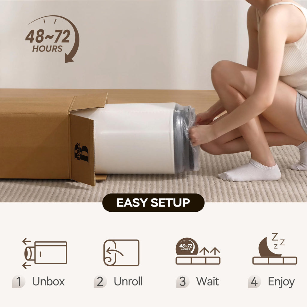 6 Inch Tri Fold Memory Foam Queen Mattress with Washable Cover J248541