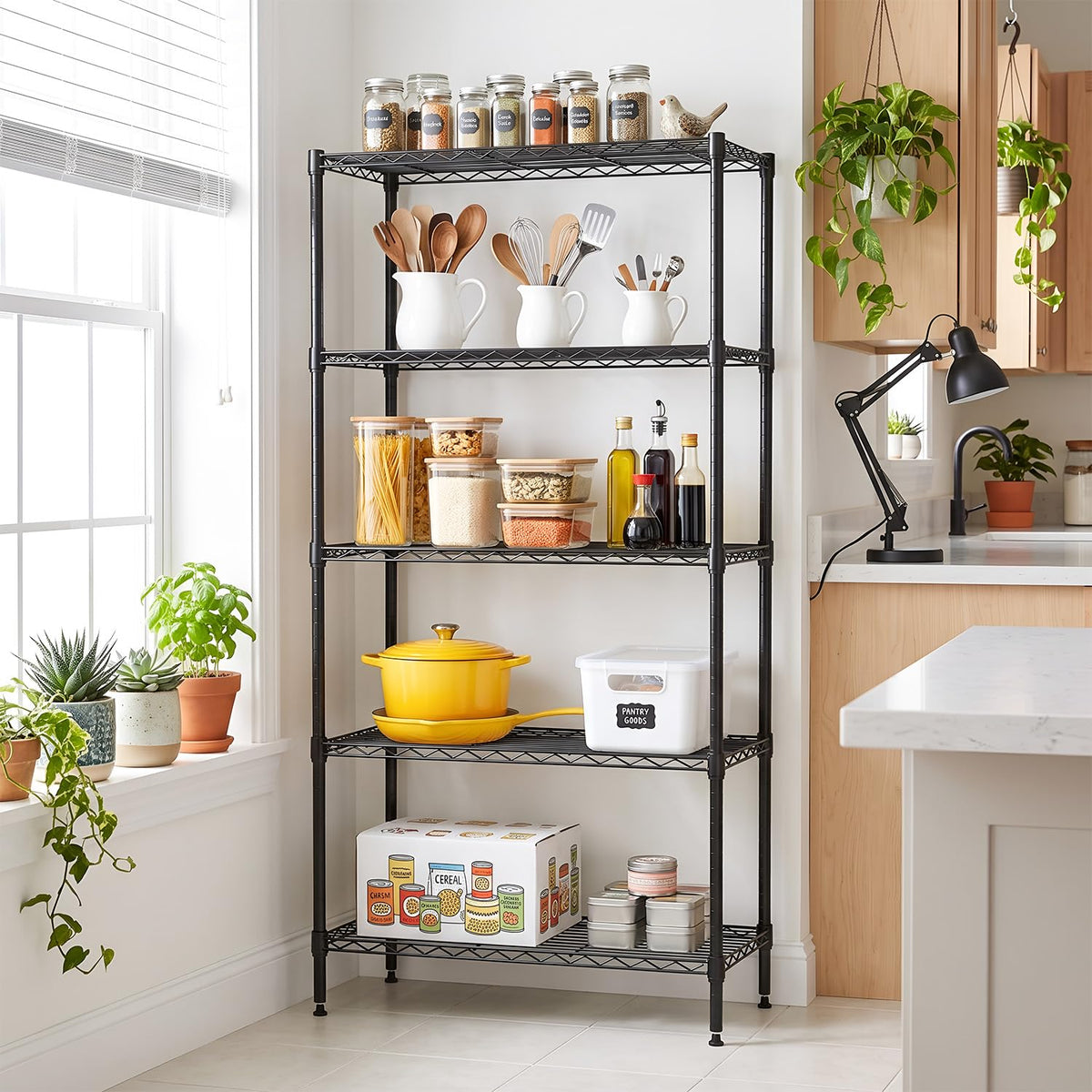 5-Tier Wire Shelf with Wheels L220423