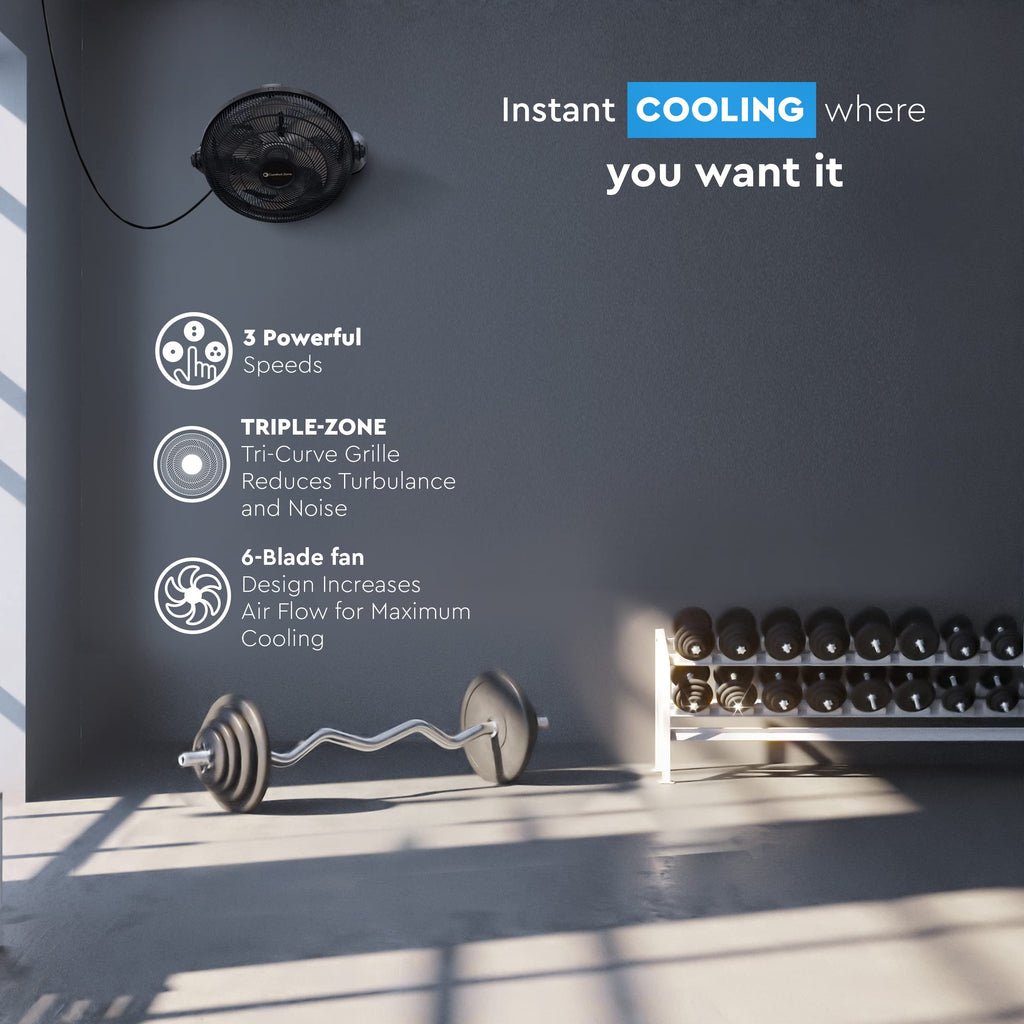 9 inch 3-Speed Floor Fan with Wall-Mounting V966580