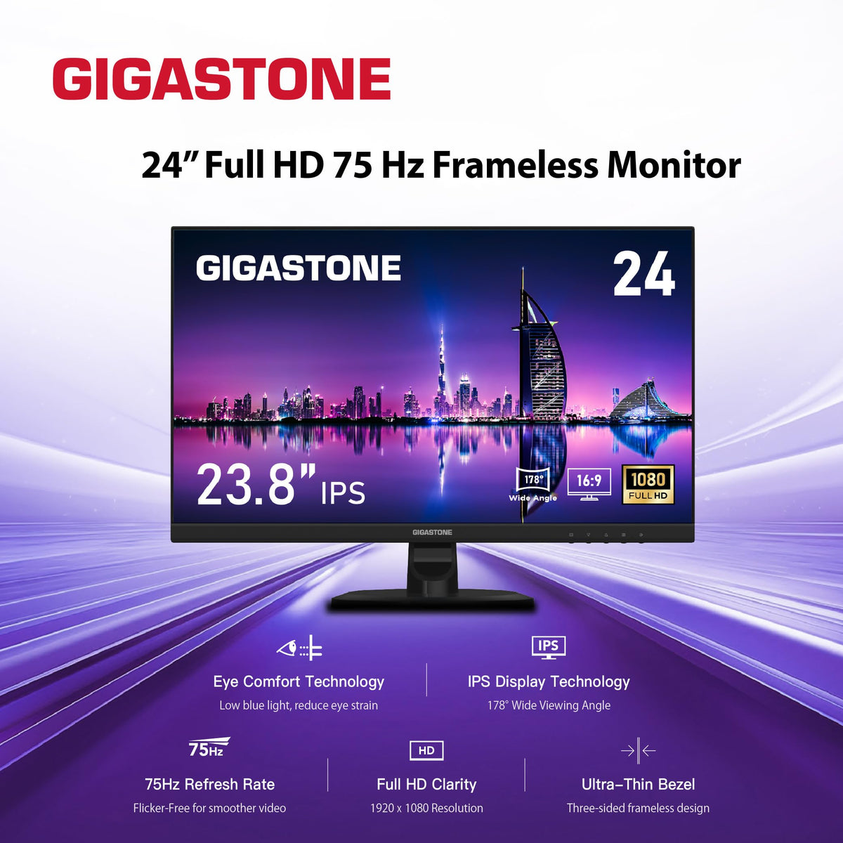 24 inch IPS LED Monitor 2-Pack 75Hz FHD Frameless X113929