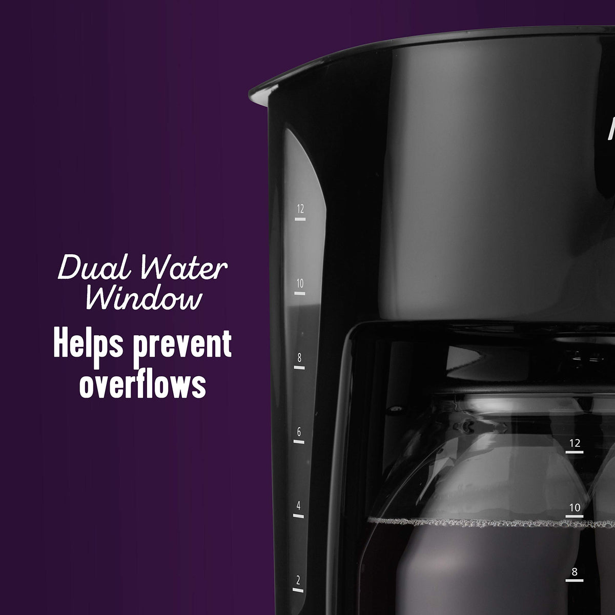 Black 12 Cup Coffee Maker with Glass Carafe G78174