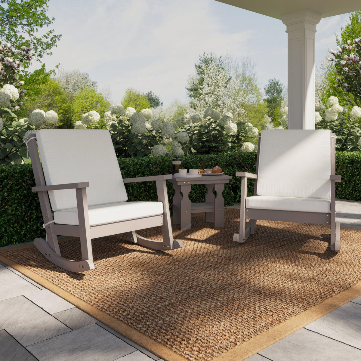Cedar Stain Outdoor Rocking Chair with Cushion G84250