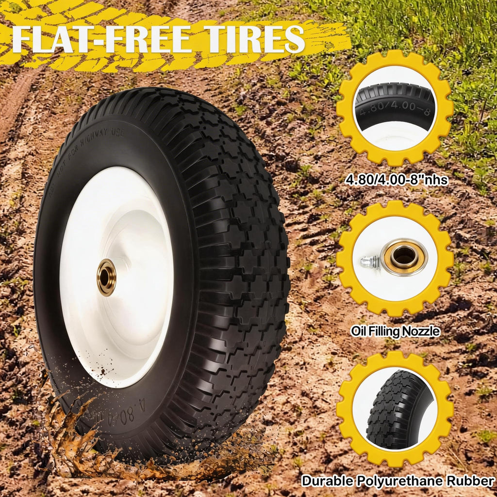 Flat Free Wheelbarrow Tire and Wheel 2 Pack Y365
