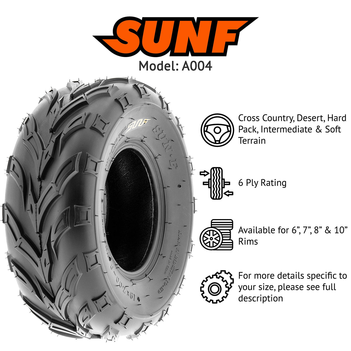 19x7-8 Tubeless 6 Ply Set of 4 U76845