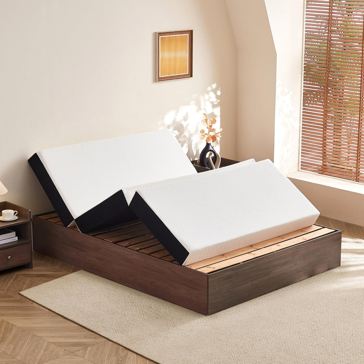 6 Inch Tri Fold Memory Foam Queen Mattress with Washable Cover J248541