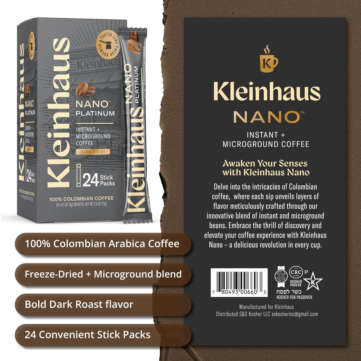Dark Roast Instant Coffee Packets A792