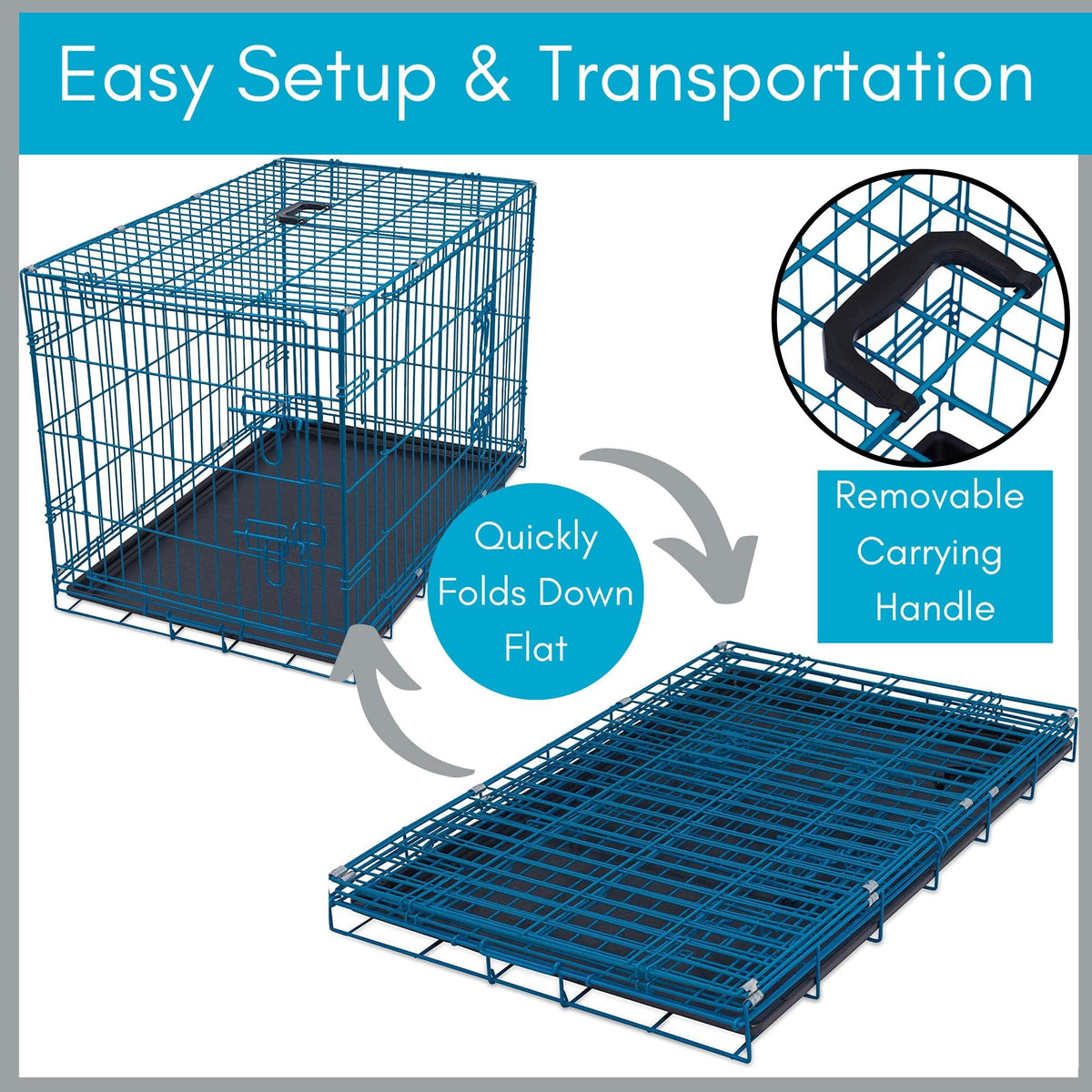 Medium 36 Inches Double Door Metal Steel Dog Kennel E682