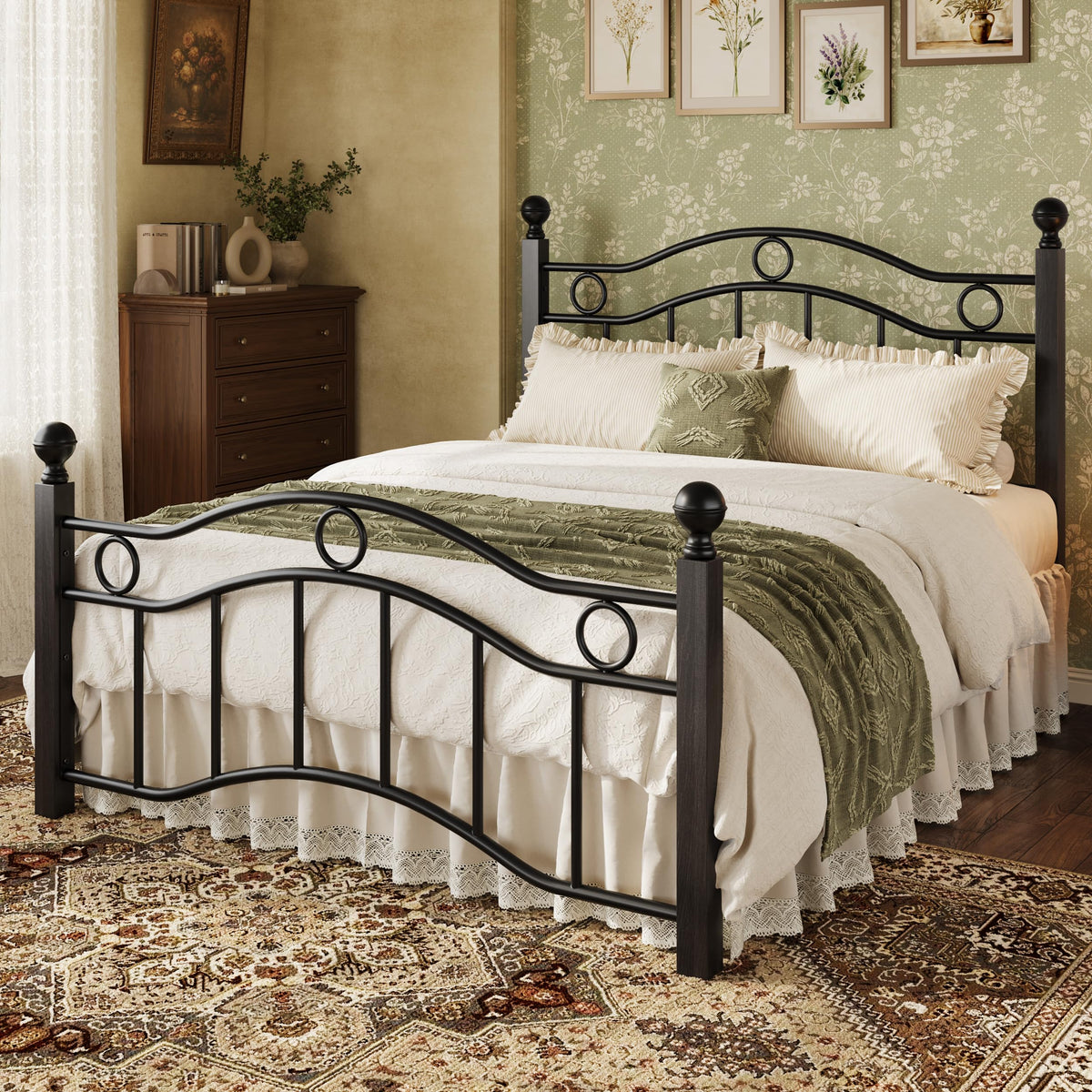 Full Size Black Metal Bed Frame N764751