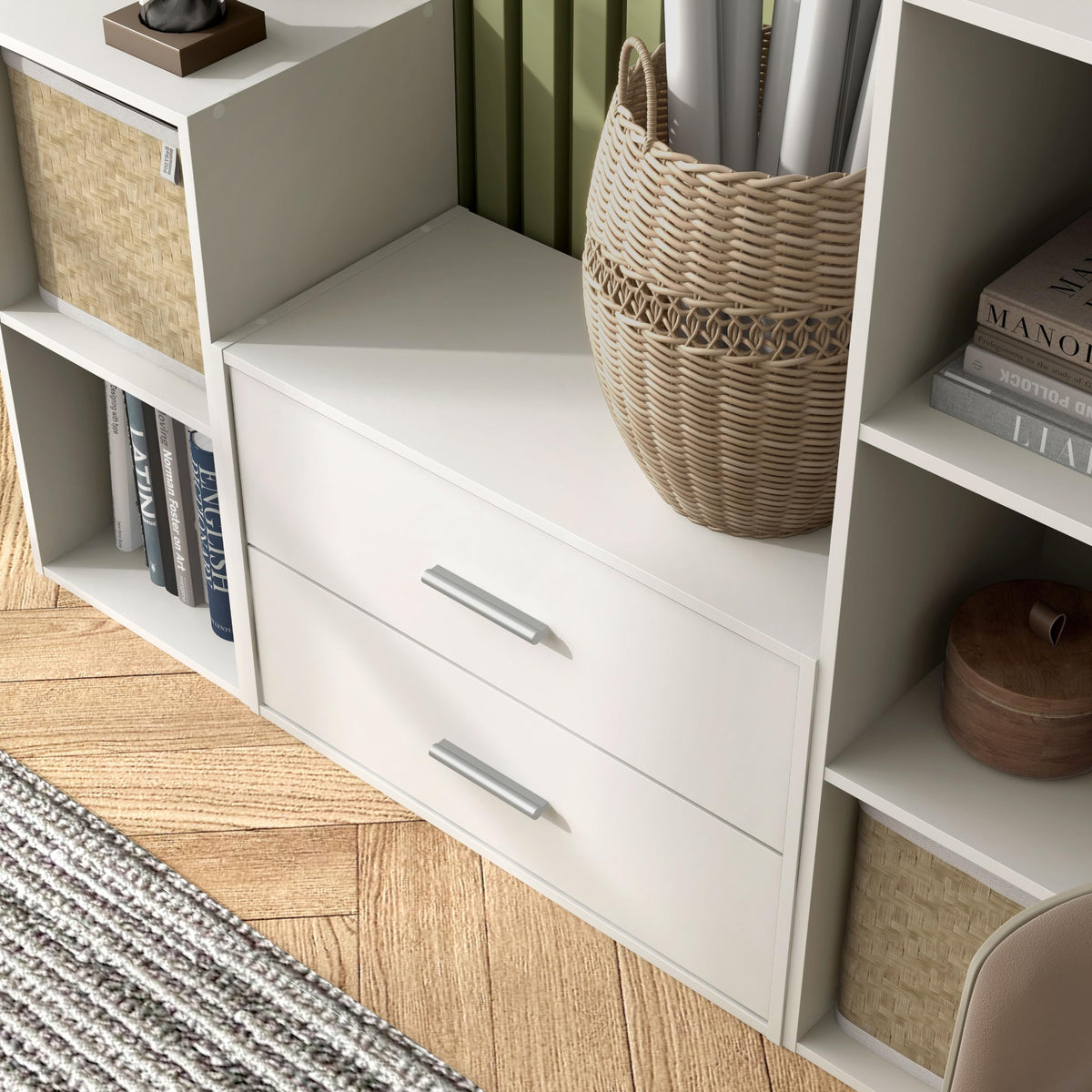 2-Drawer Wooden Stackable Storage Drawers Z9998
