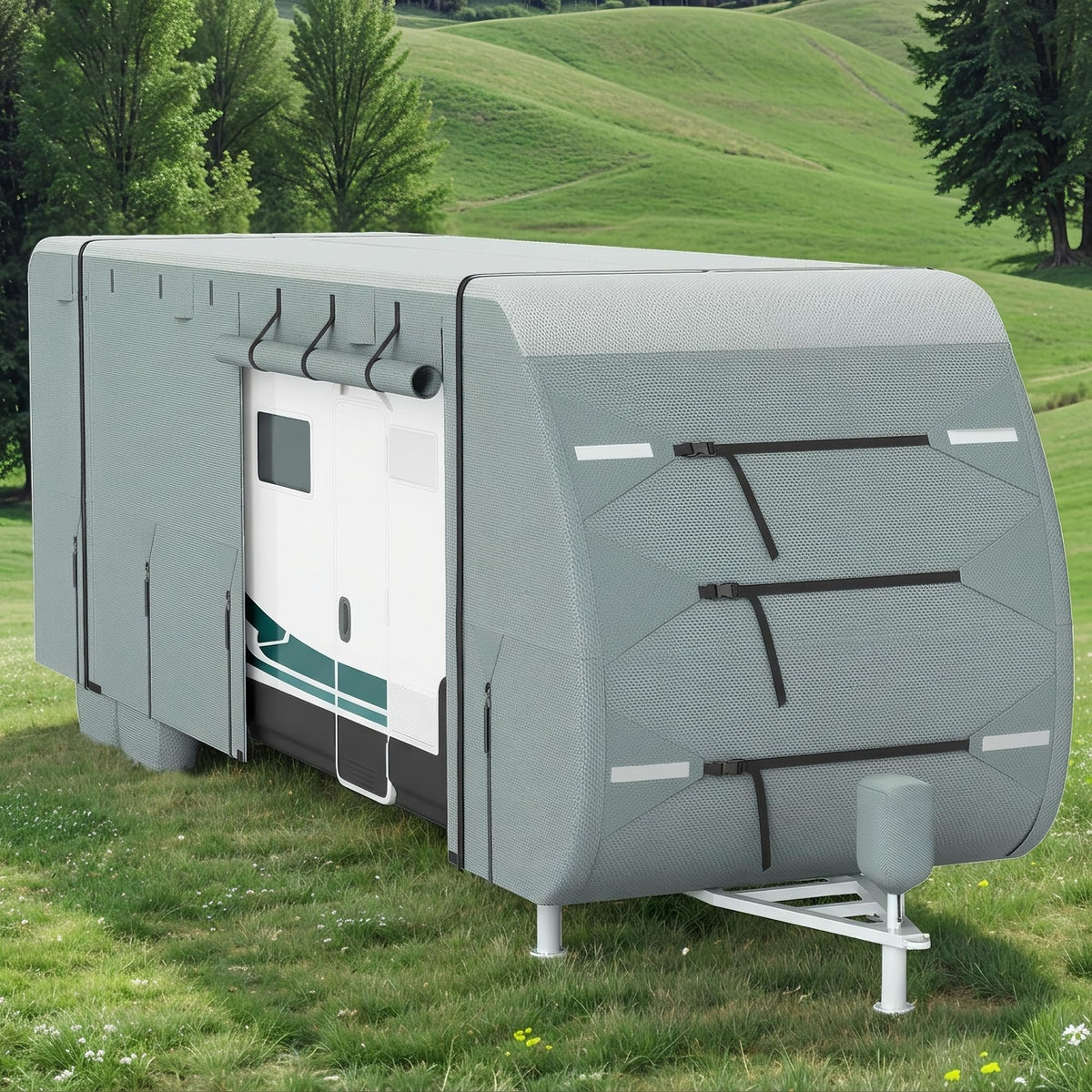 24-27ft 5 Layers Waterproof RV Cover with Tire Covers S23385